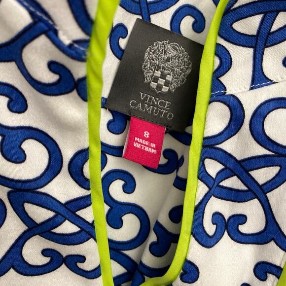 Sleeveless Dress Tunic Neckline Sheath Blue Green Golf Tennis 8 Vince Camuto GUC - Picture 6 of 10